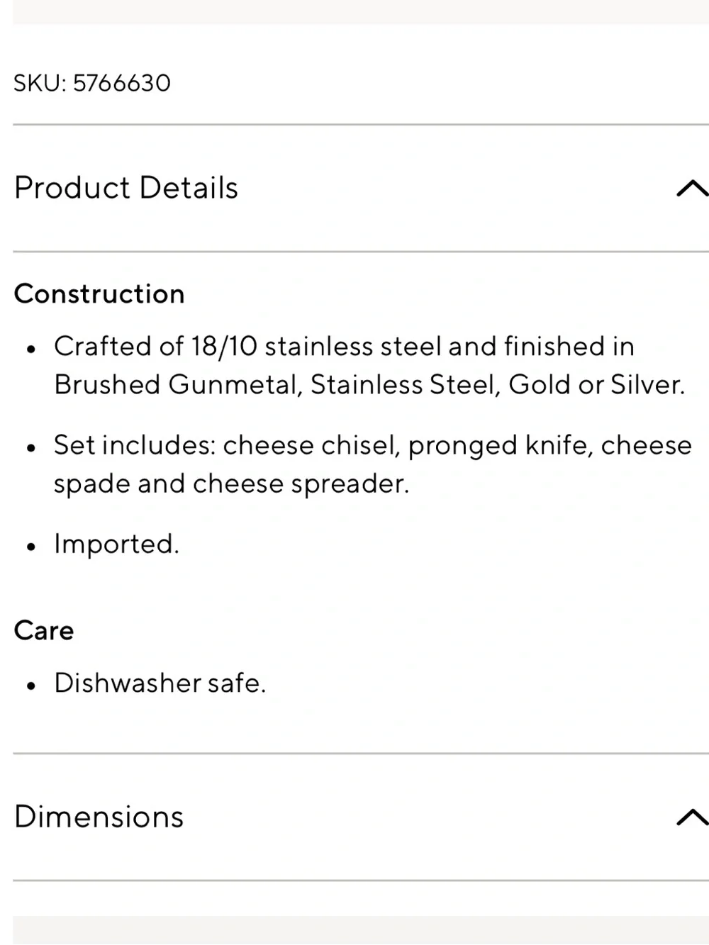 NEW! Pottery Barn Cheese Knives Set of 4 NIB